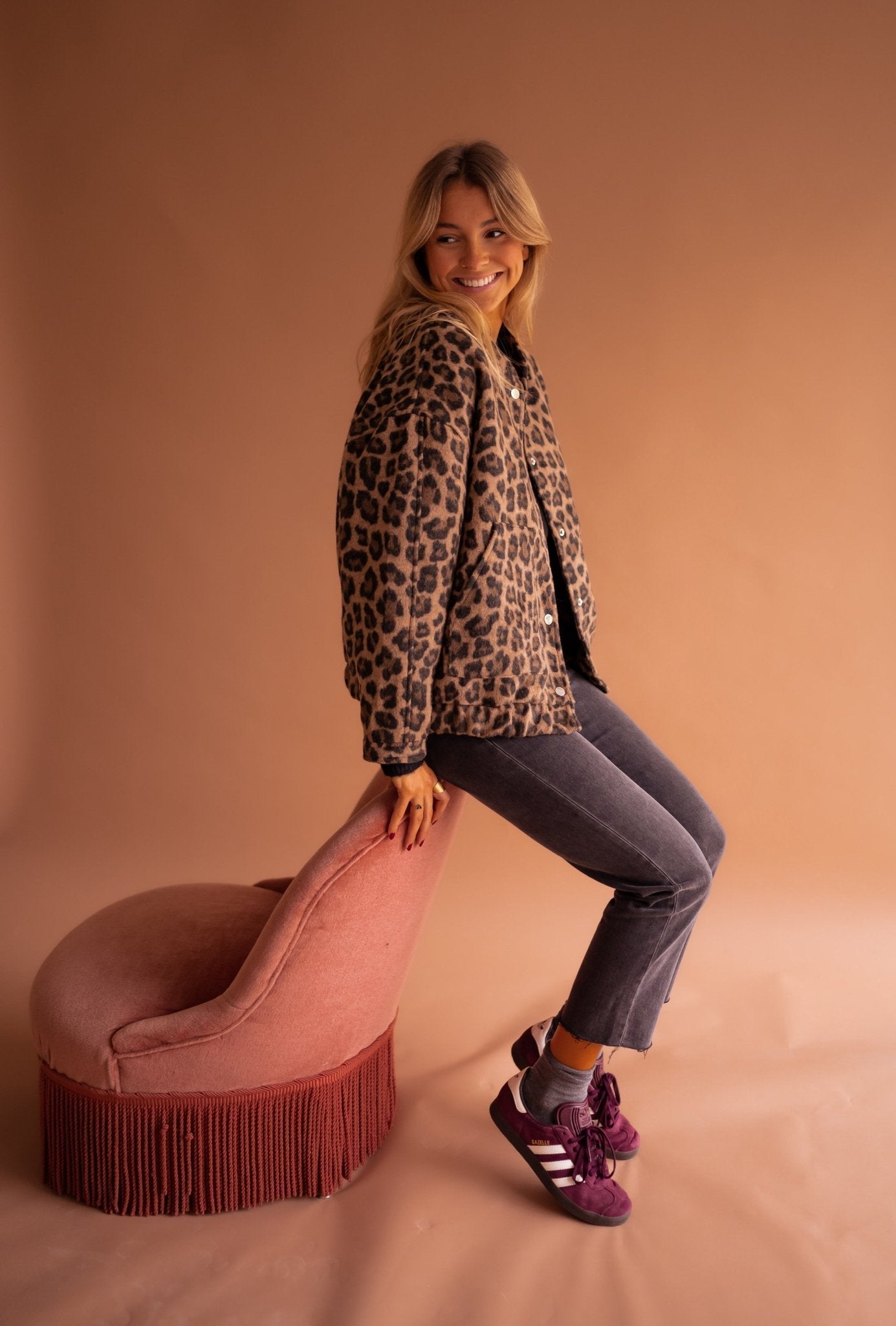 Rita Leopard Print Trendy Jacket - Lora Toronto