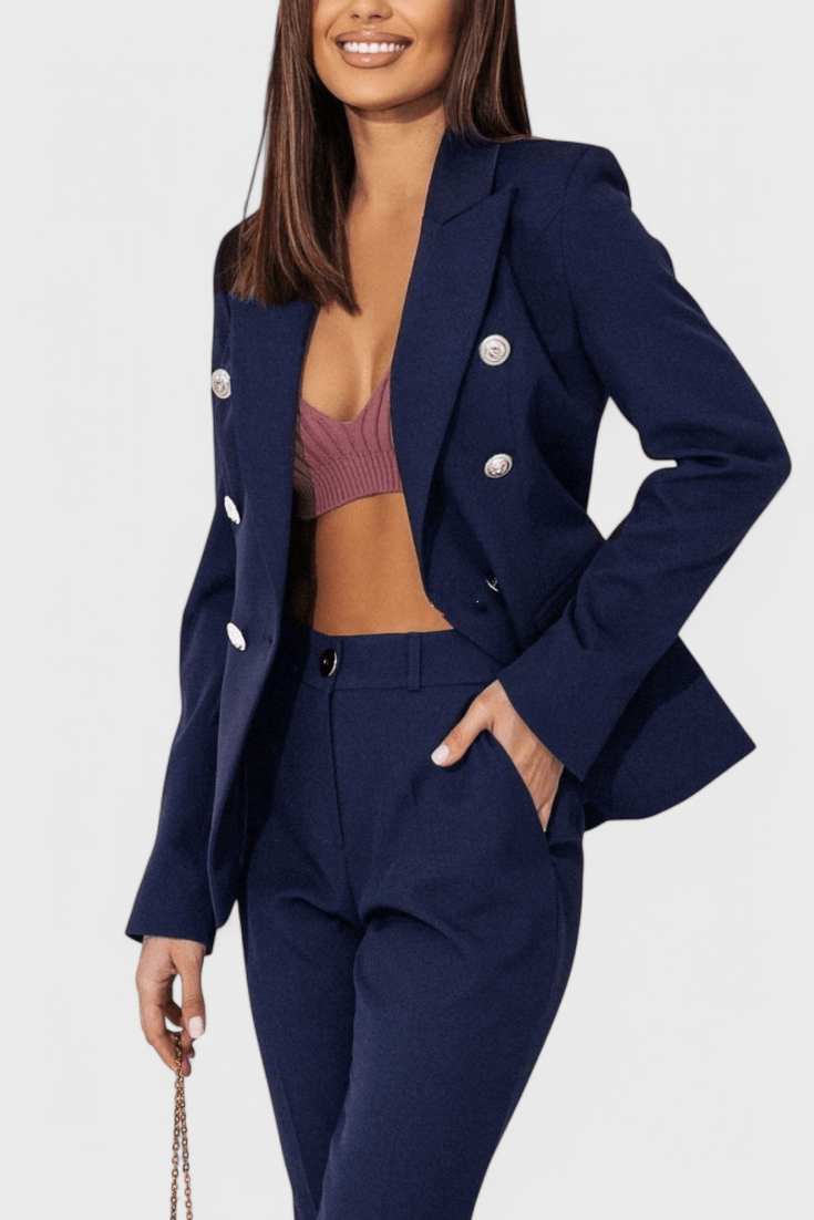 Rosalind Elegant Blazer and Trousers Set - Lora Toronto