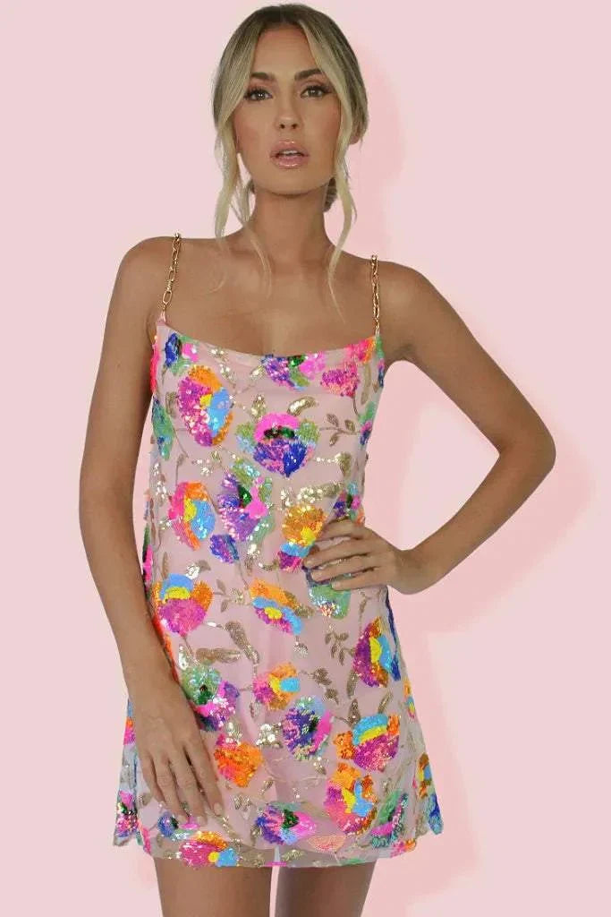 Rylee | Sequin Backless Mini Dress - Lora Toronto