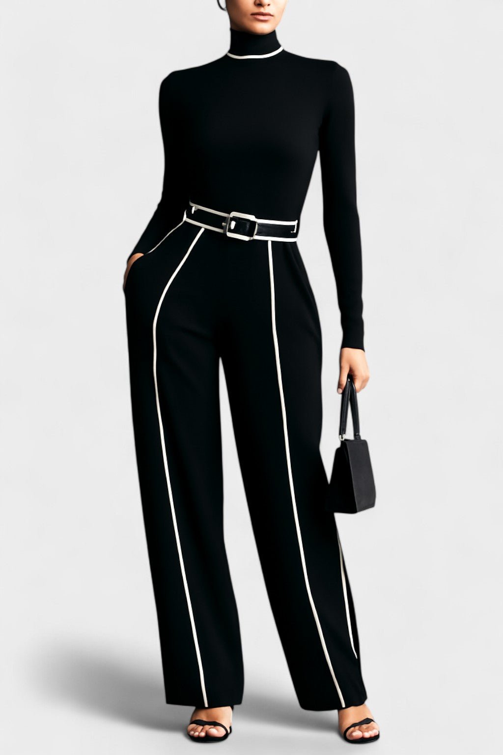 Sabrina | Two - Piece Turtleneck Wide - Leg Set - Lora Toronto