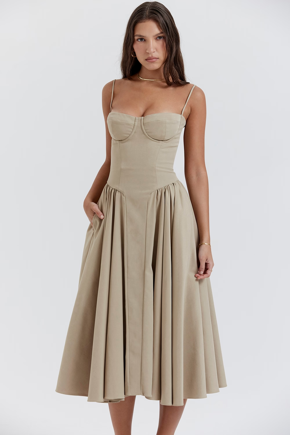 Felicity Sleeveless Corset Midi Dress