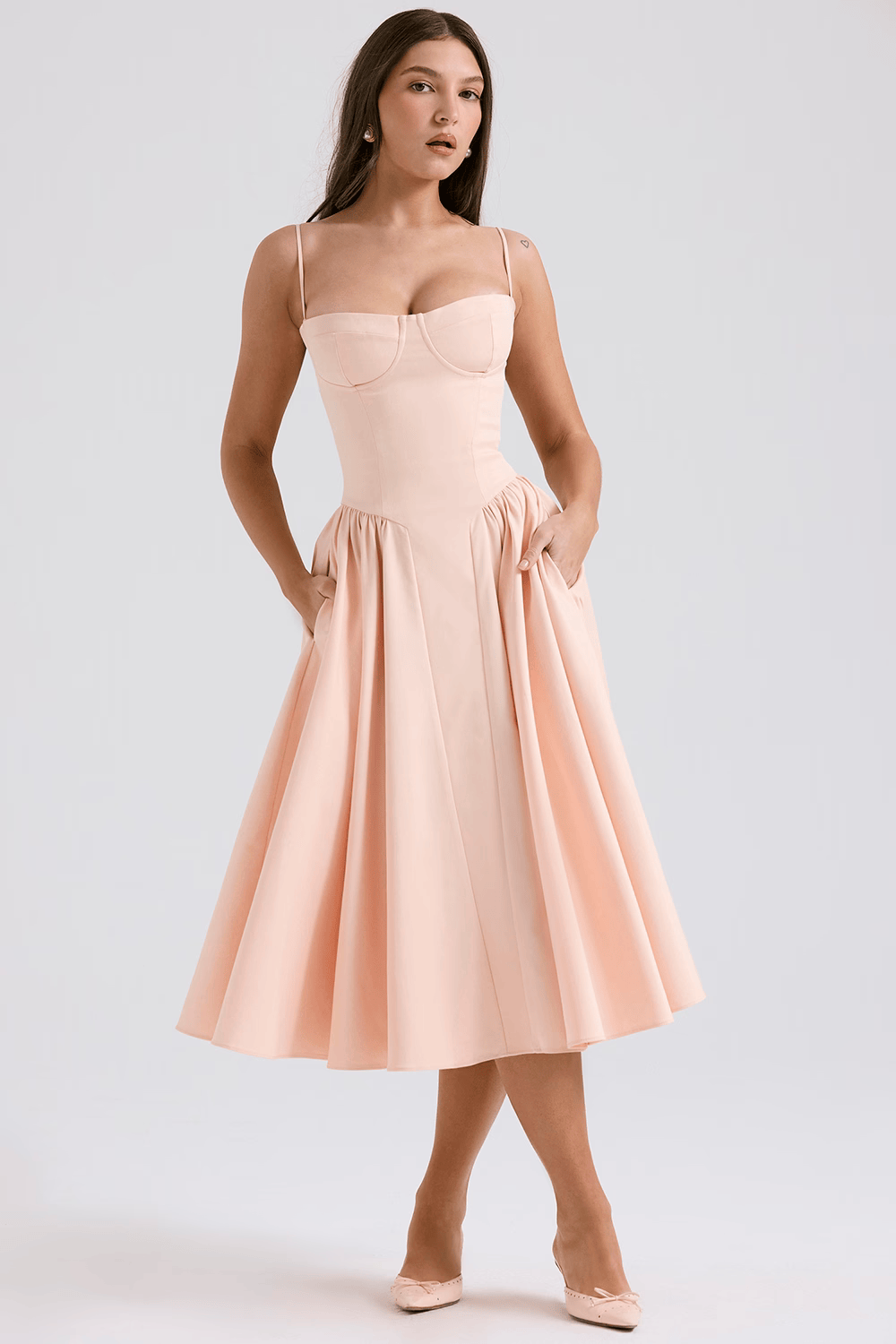 Felicity Sleeveless Corset Midi Dress