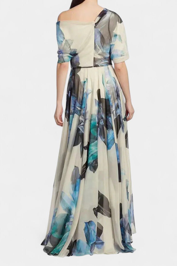 Sanaa | One - Shoulder Abstract Floral Maxi Dress - Lora Toronto