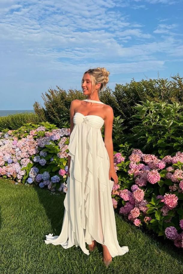 Seraphina | Ruffle Strapless Maxi Dress - Lora Toronto