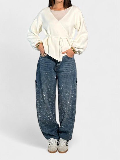 Sia | Diamond - Embellished Balloon Jeans - Lora Toronto