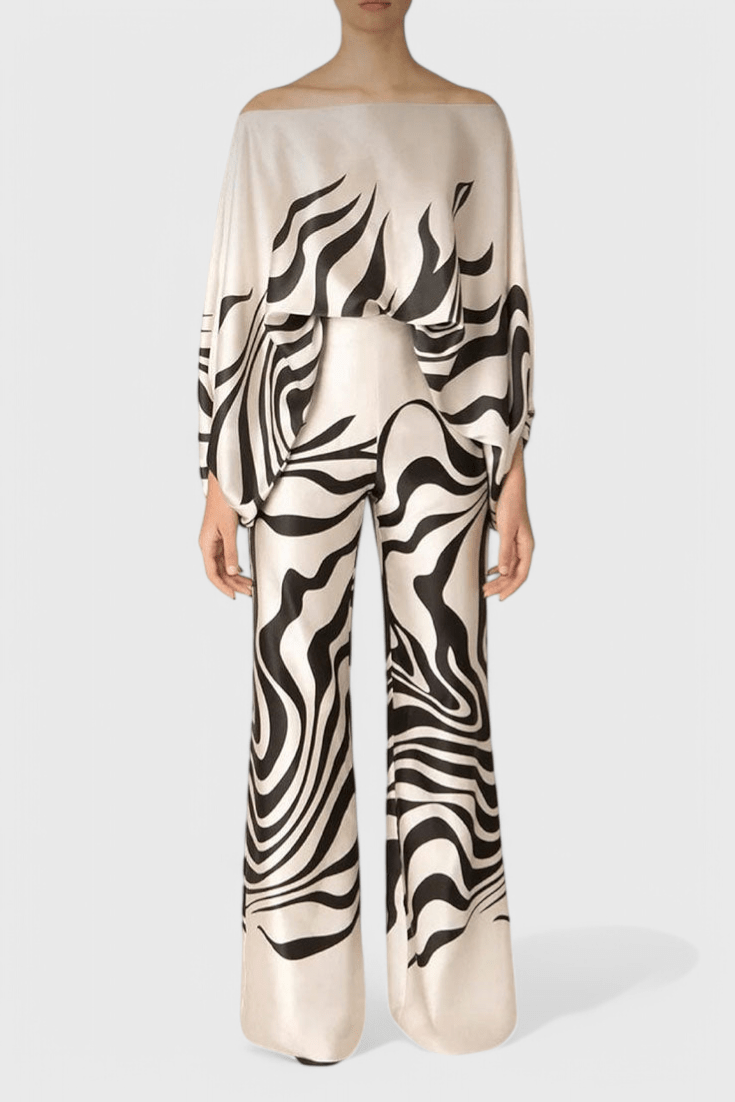 Sybella Off - Shoulder 2 Piece Set with Wide - Leg Pants - Lora Toronto