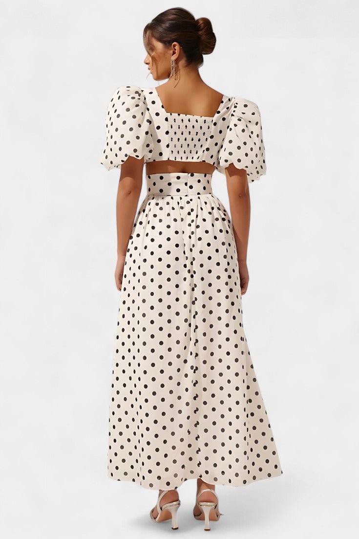 Taylor Polka Dot Puff Sleeve Skirt Set - Lora Toronto