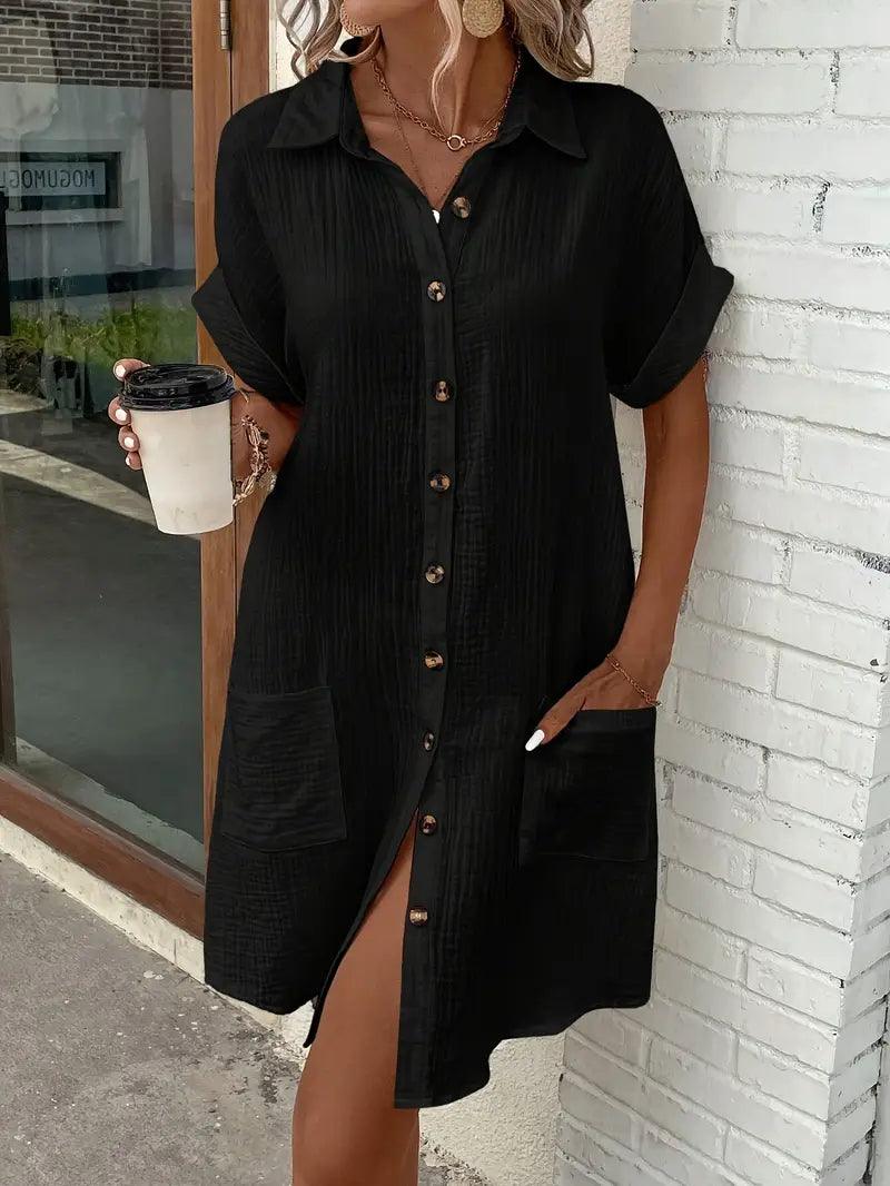 The Timeless V - Neck Blouse Dress - Lora Toronto