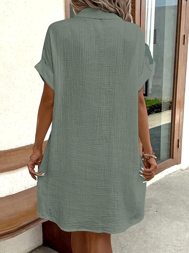 The Timeless V - Neck Blouse Dress - Lora Toronto