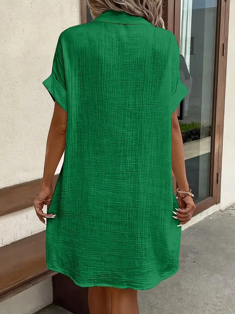 The Timeless V - Neck Blouse Dress - Lora Toronto
