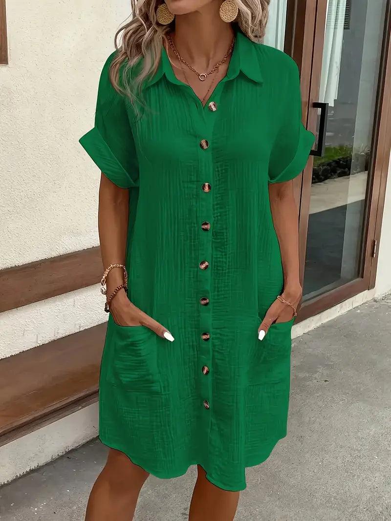 The Timeless V - Neck Blouse Dress - Lora Toronto