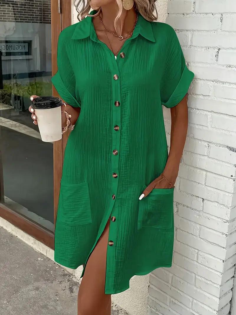 The Timeless V - Neck Blouse Dress - Lora Toronto
