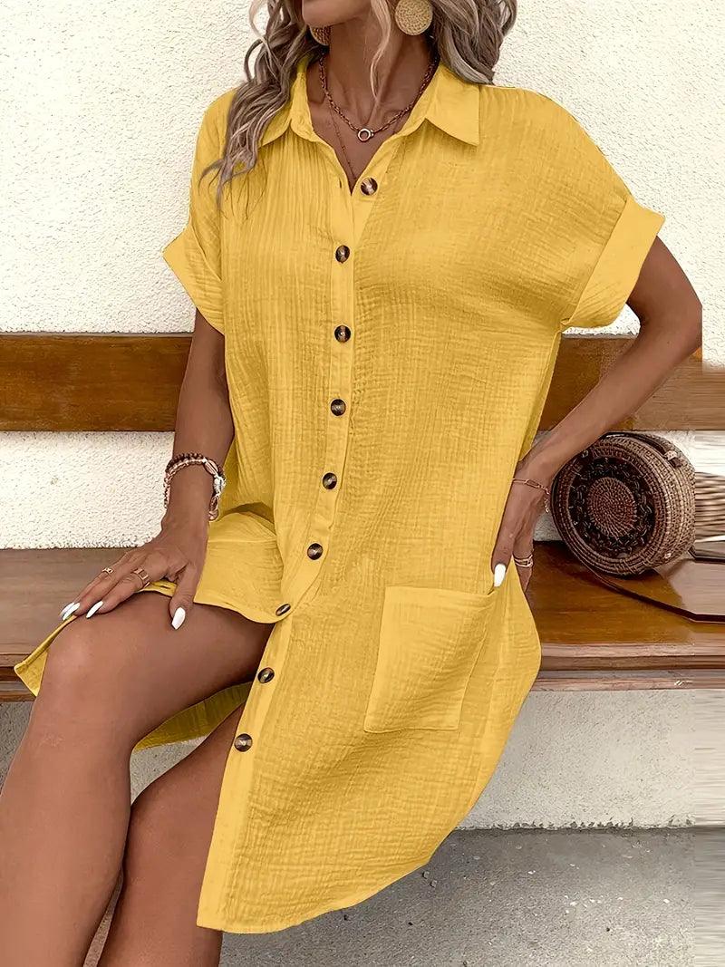 The Timeless V - Neck Blouse Dress - Lora Toronto
