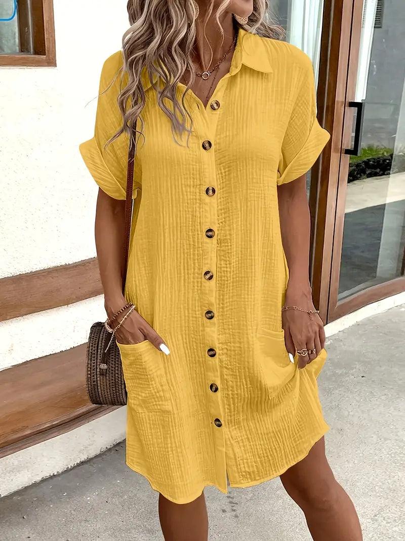 The Timeless V - Neck Blouse Dress - Lora Toronto