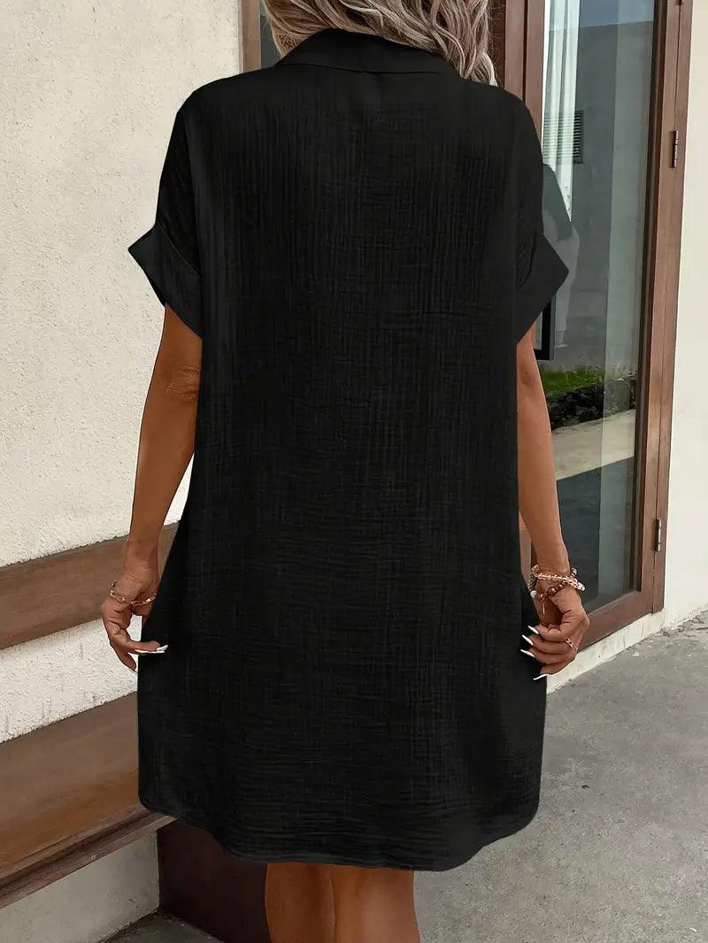 The Timeless V - Neck Blouse Dress - Lora Toronto