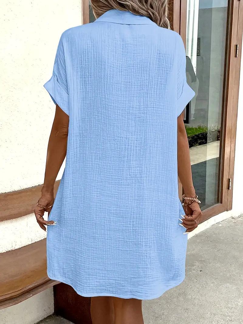 The Timeless V - Neck Blouse Dress - Lora Toronto