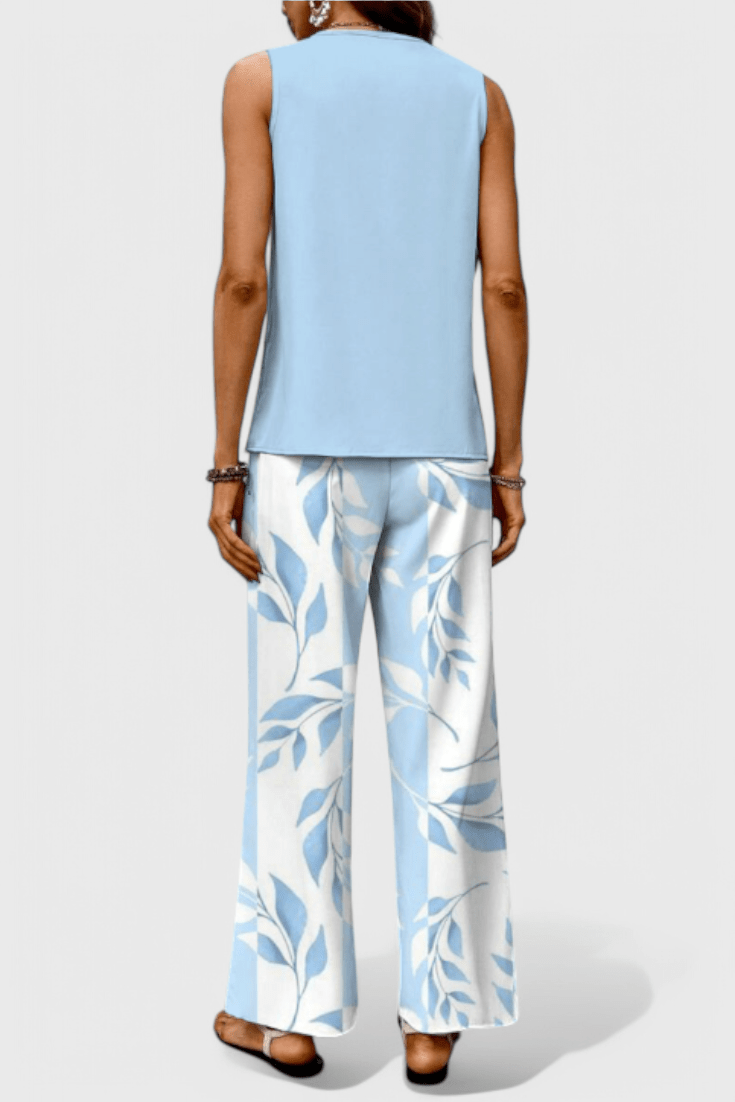 Una Layered Top & Wide - Leg Trouser Set - Lora Toronto