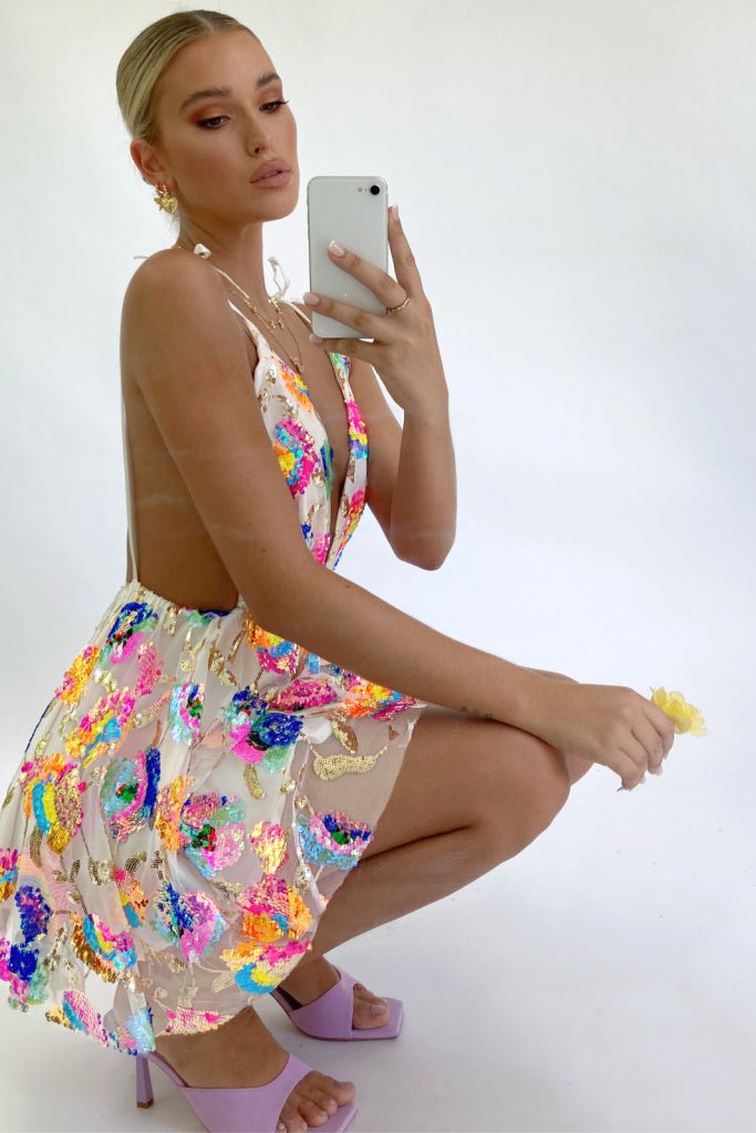 Vera | Tropical Mini Dress - Lora Toronto