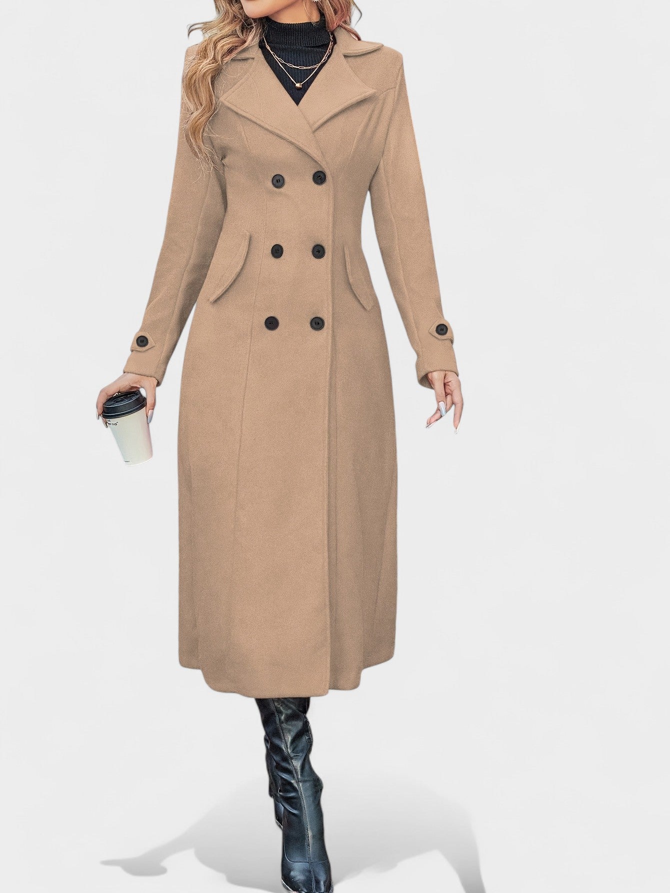 Victoria | Double - Breasted Lapel Overcoat - Lora Toronto