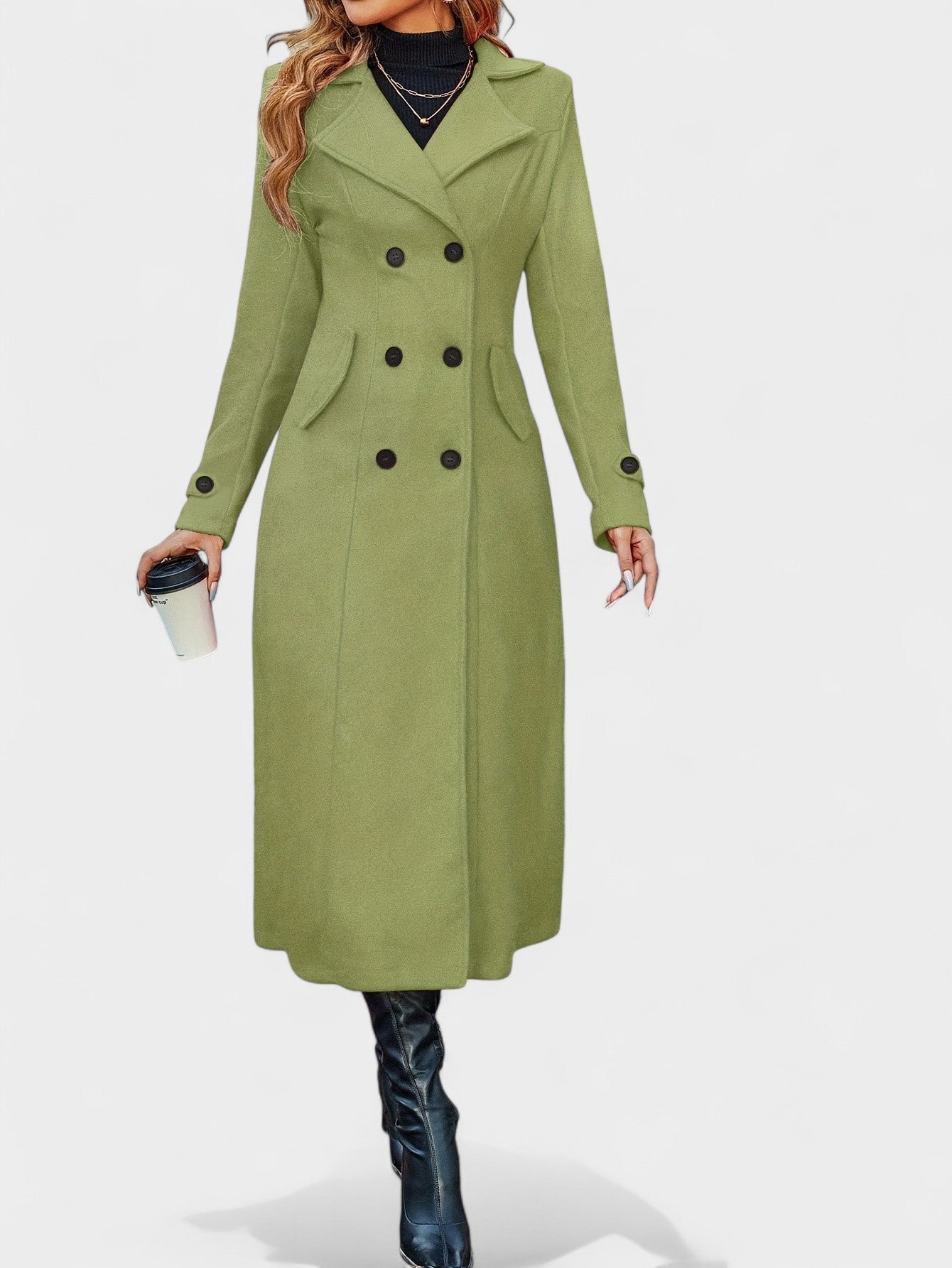 Victoria | Double - Breasted Lapel Overcoat - Lora Toronto
