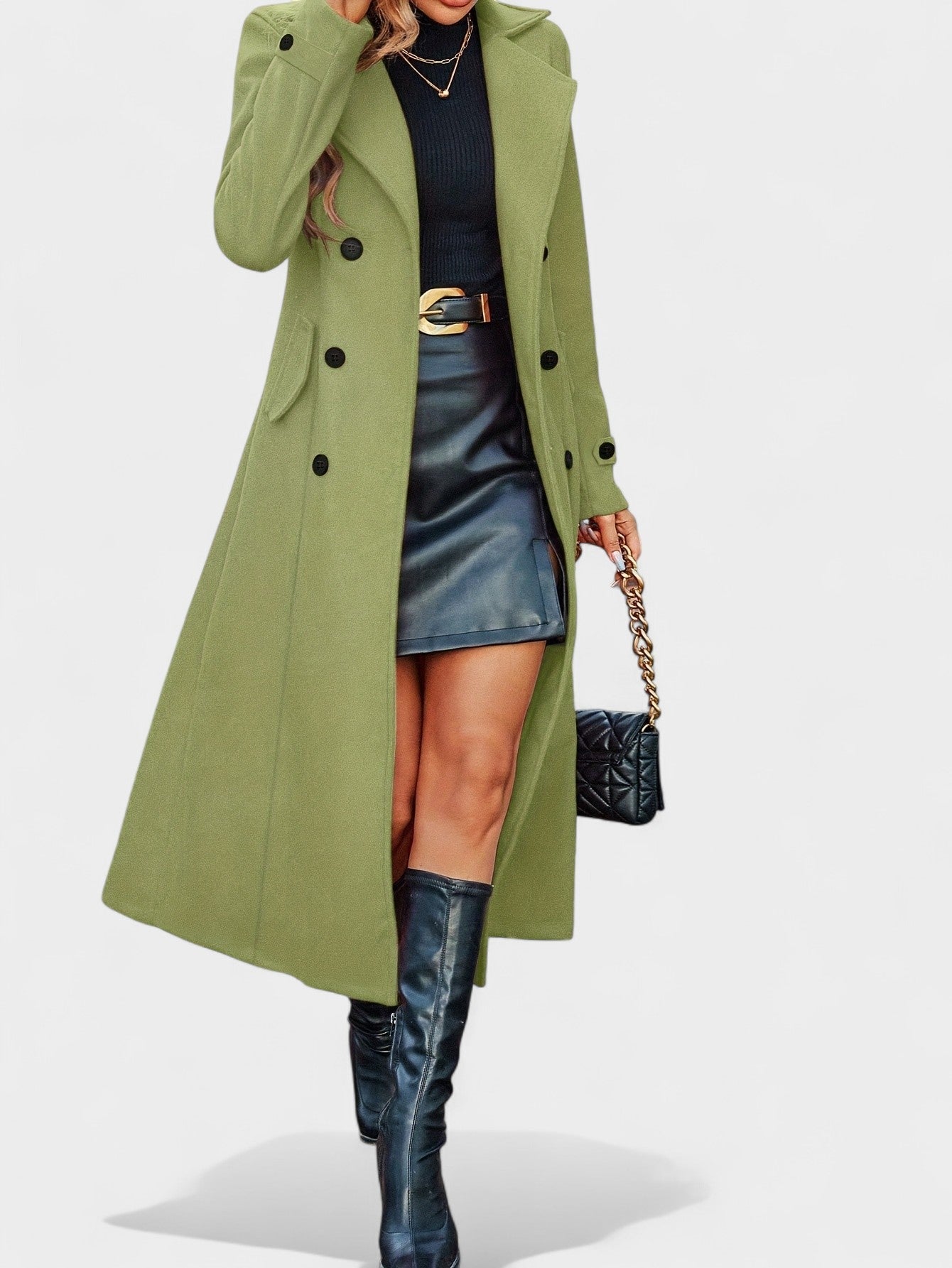 Victoria | Double - Breasted Lapel Overcoat - Lora Toronto