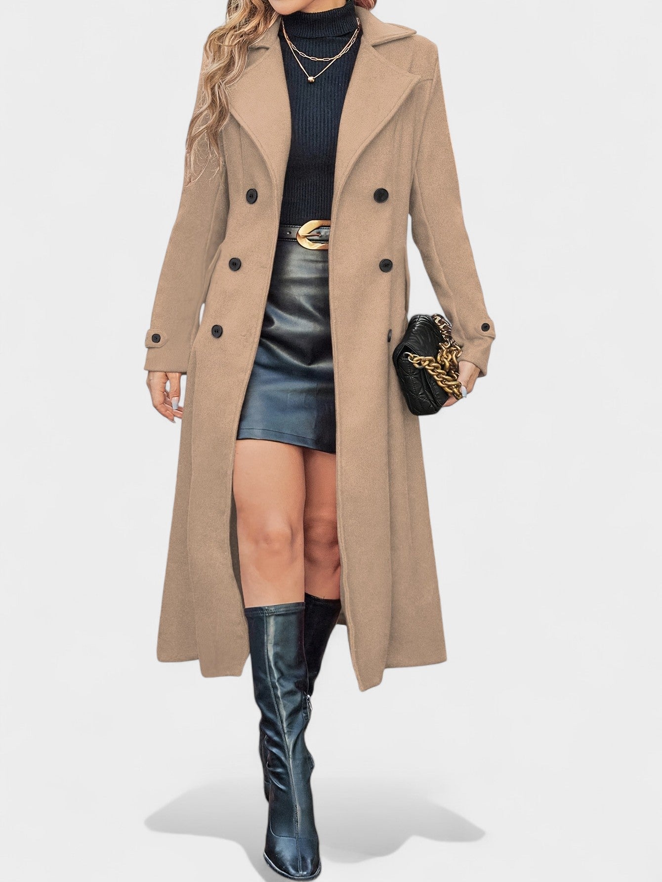 Victoria | Double - Breasted Lapel Overcoat - Lora Toronto