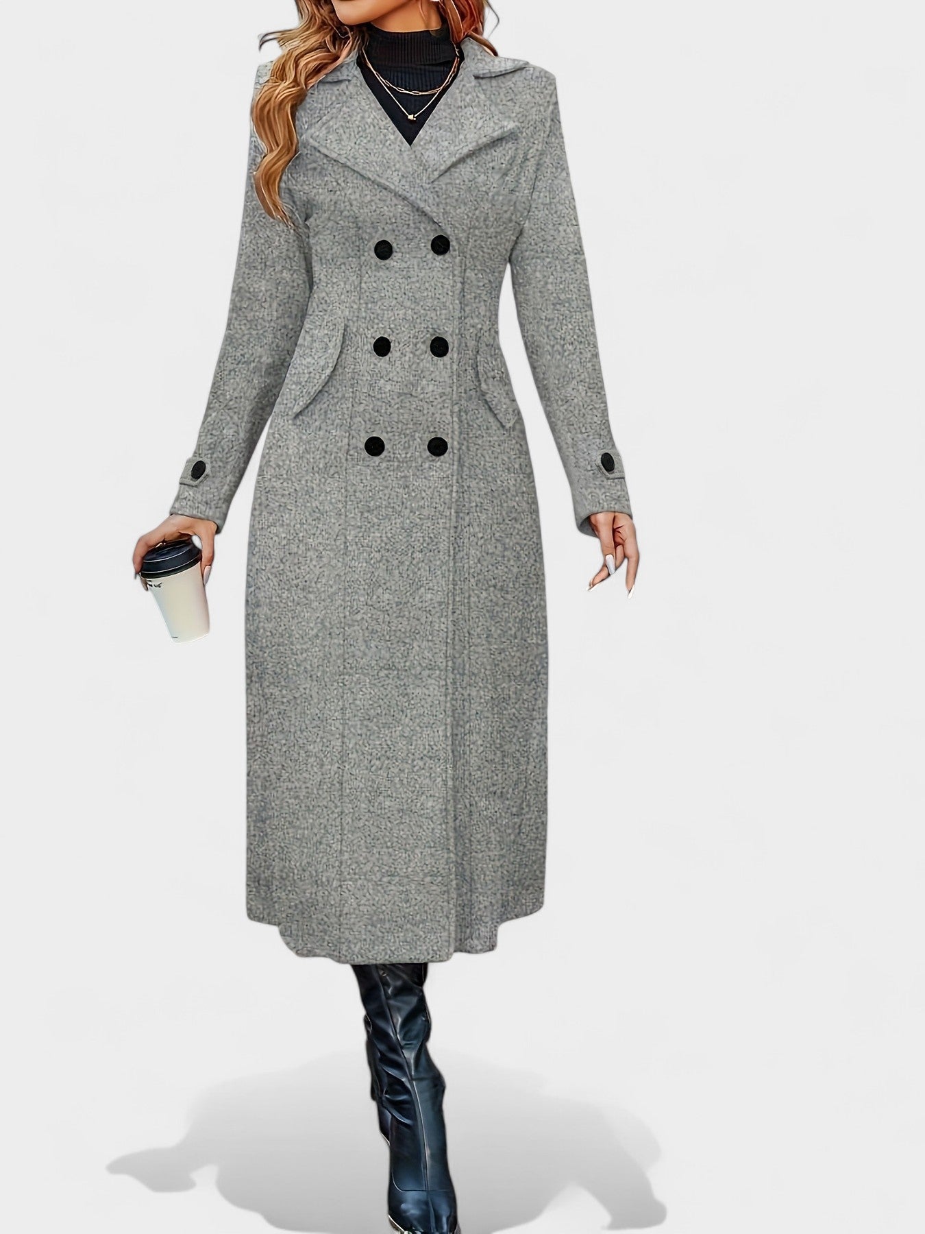 Victoria | Double - Breasted Lapel Overcoat - Lora Toronto