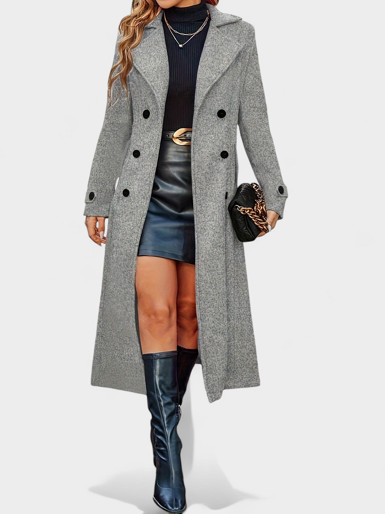 Victoria | Double - Breasted Lapel Overcoat - Lora Toronto