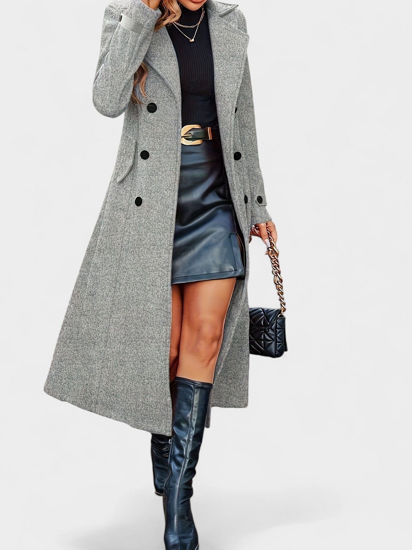Victoria | Double - Breasted Lapel Overcoat - Lora Toronto