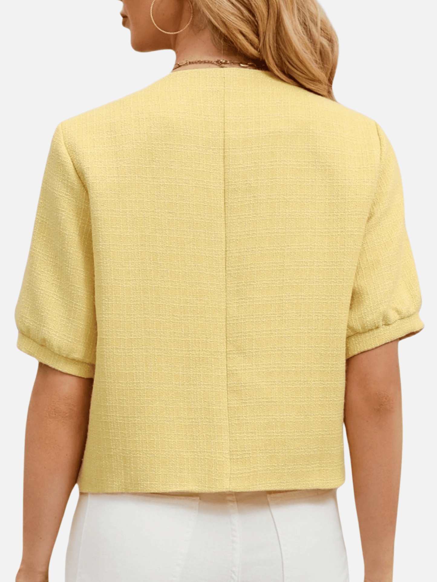 Vivienne | Cropped Tweed Blazer Jacket - Lora Toronto