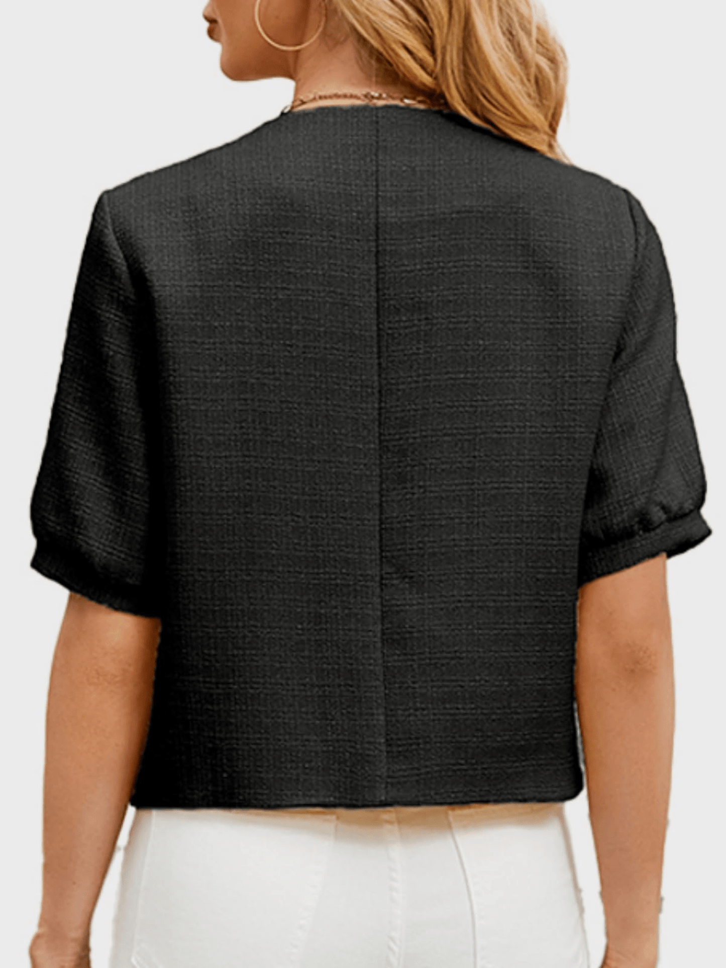 Vivienne | Cropped Tweed Blazer Jacket - Lora Toronto