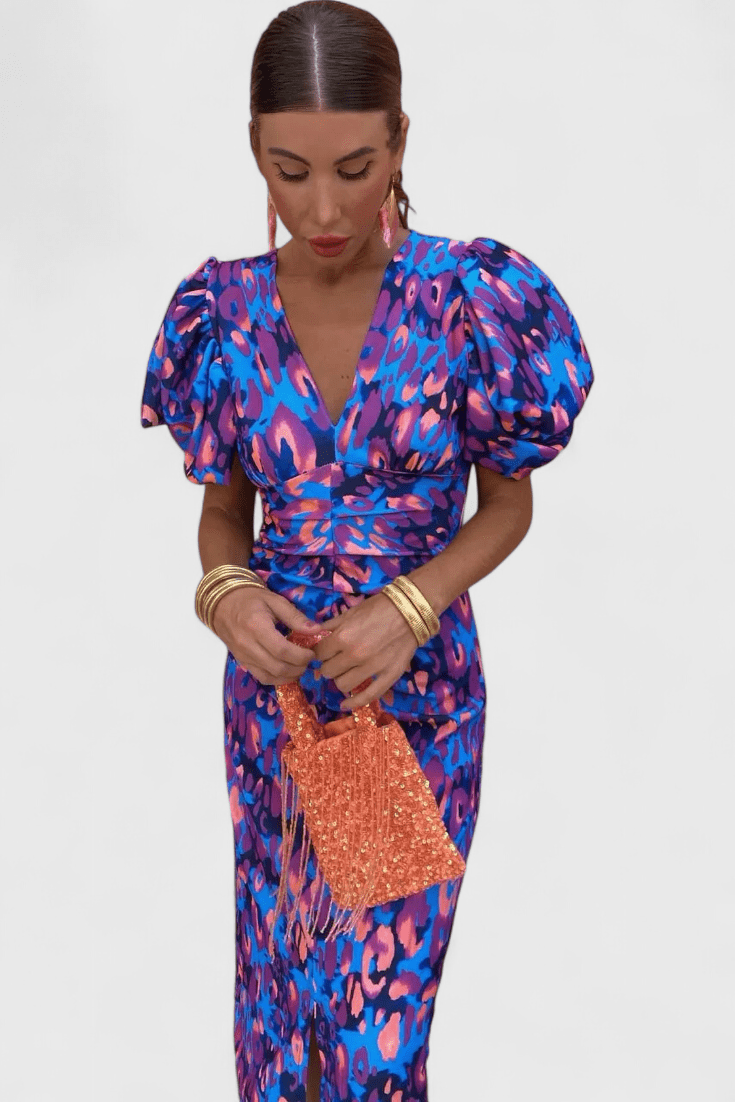 Wibia Colourful Pleated - Sleeve Dress - Lora Toronto