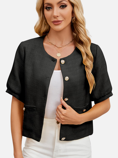 Vivienne | Cropped Tweed Blazer Jacket
