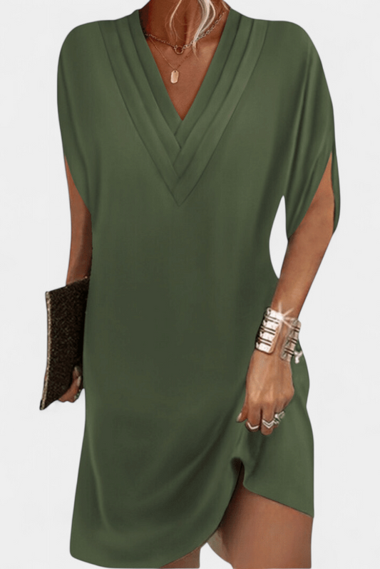 Lesley Elegant V-Neck Shift Dress