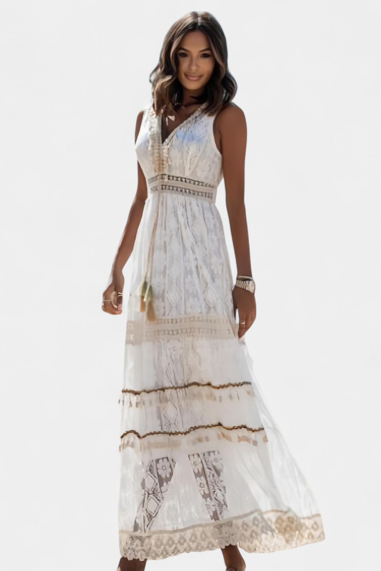 Melina Boho Lace Maxi Dress