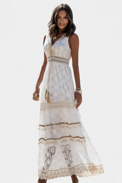 Melina Boho Lace Maxi Dress