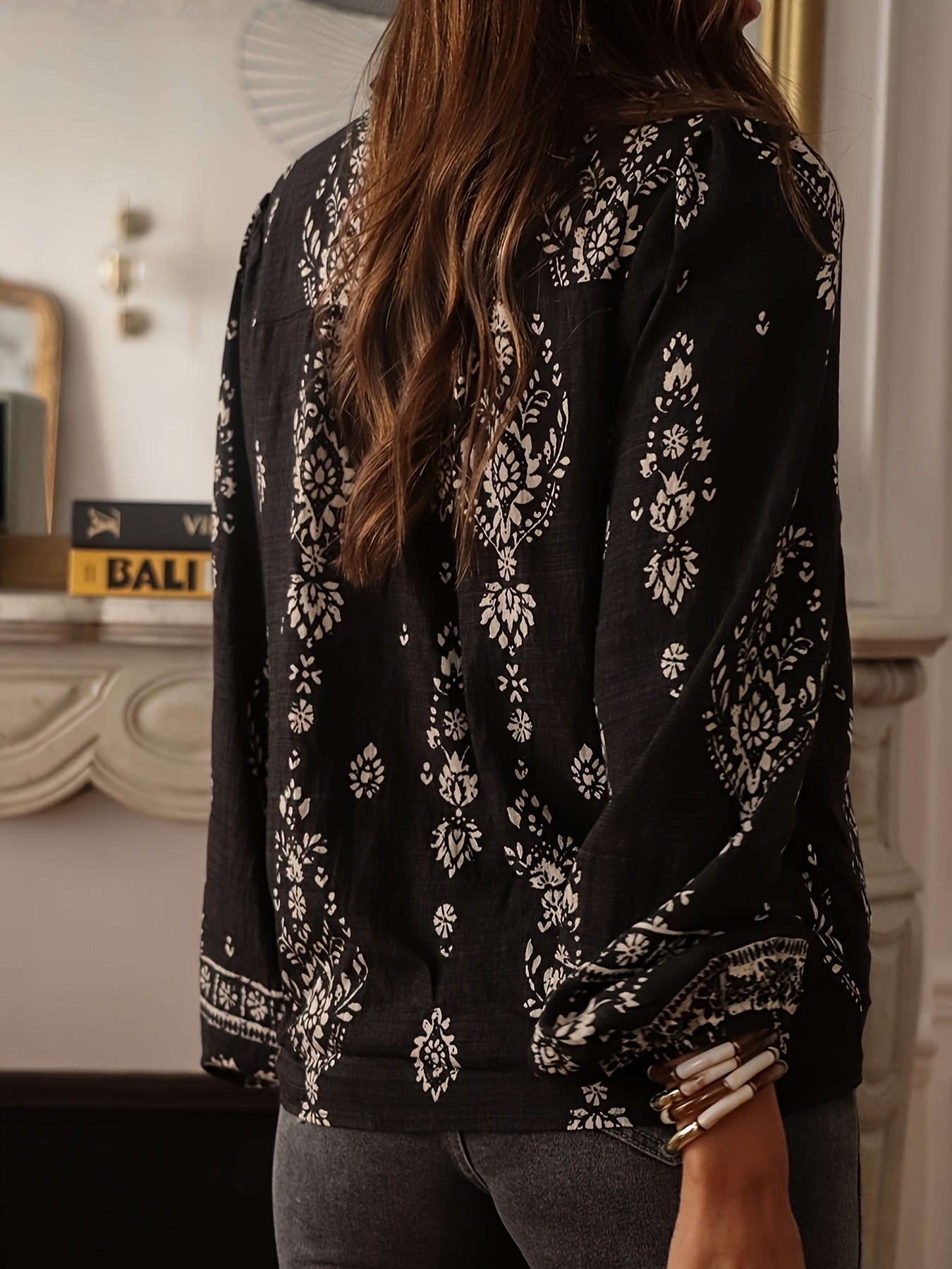Chic Lantern Sleeve Blouse Top