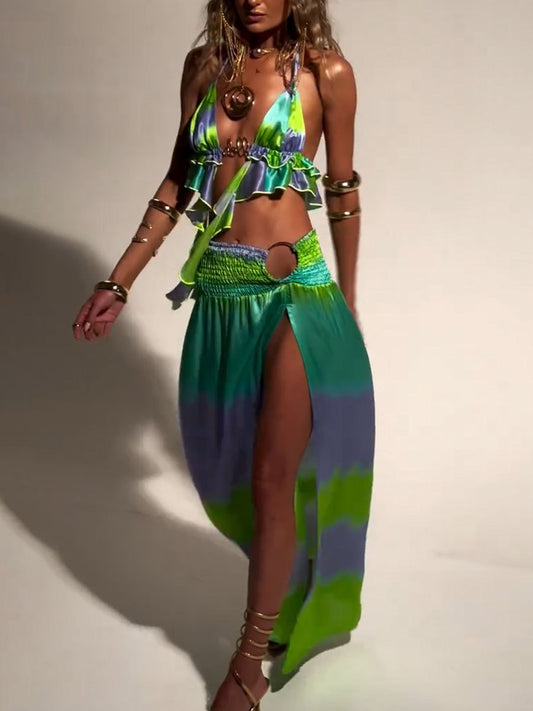 Luna Tie-Dye Ruffle Skirt Set