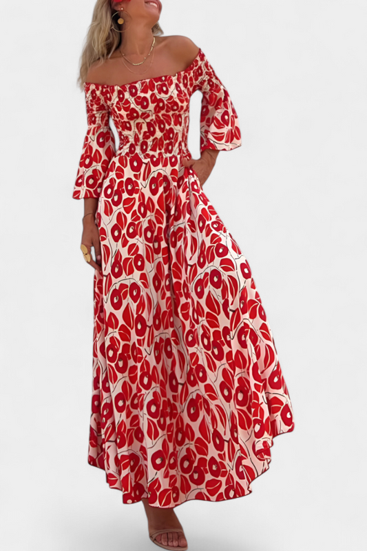 Mar Off-Shoulder Floral Maxi Dress