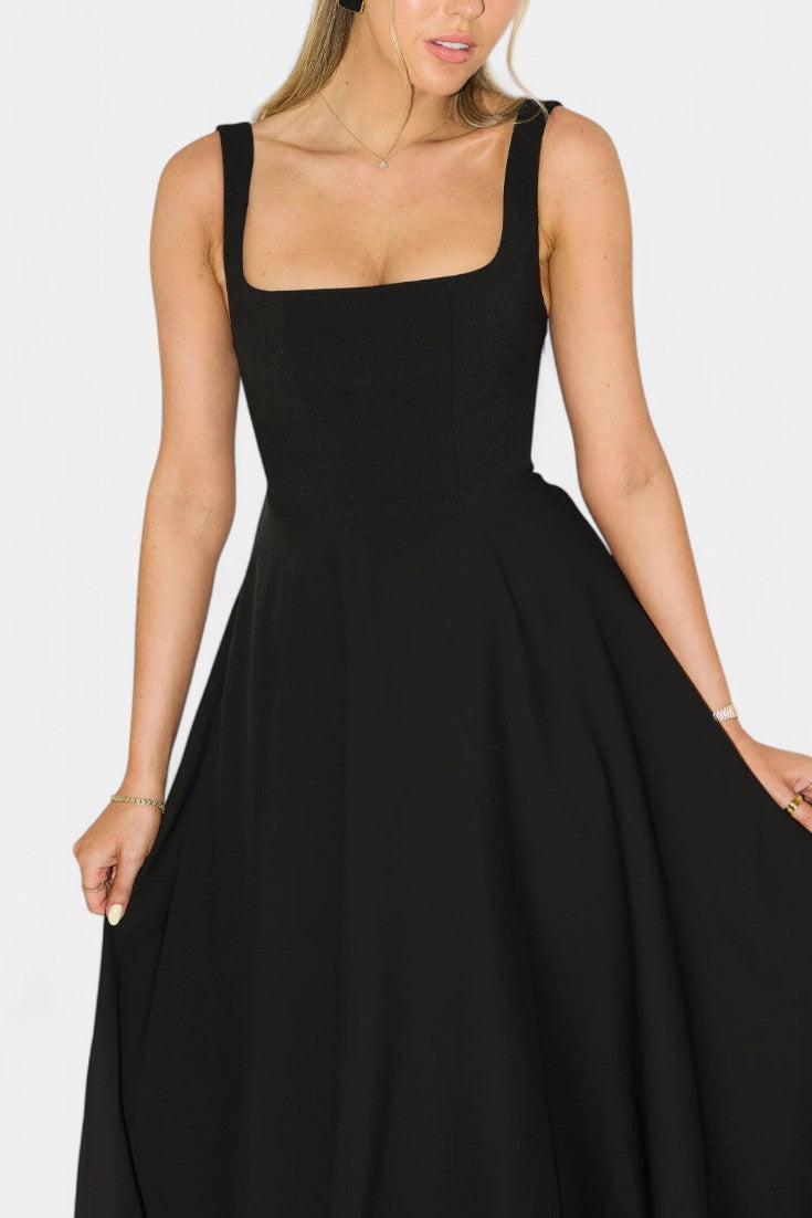 Mary Sleeveless Fit and Flare A-Line Midi Dress