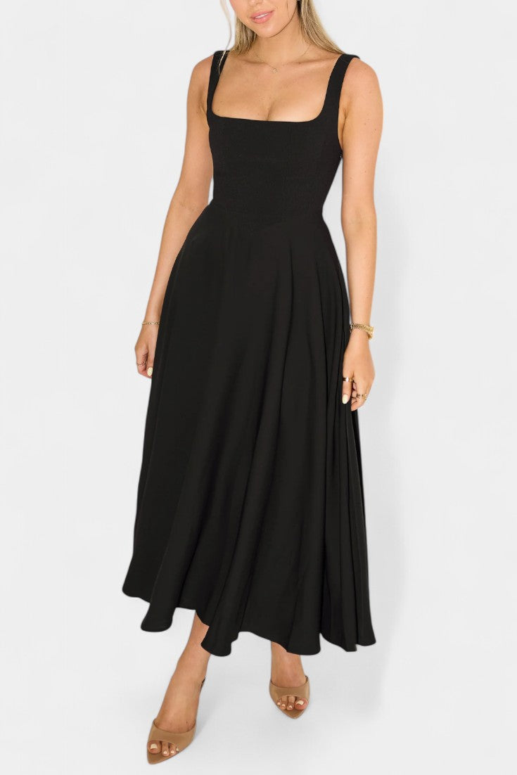 Mary Sleeveless Fit and Flare A-Line Midi Dress