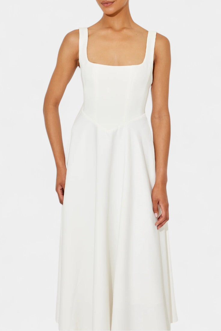 Mary Sleeveless Fit and Flare A-Line Midi Dress