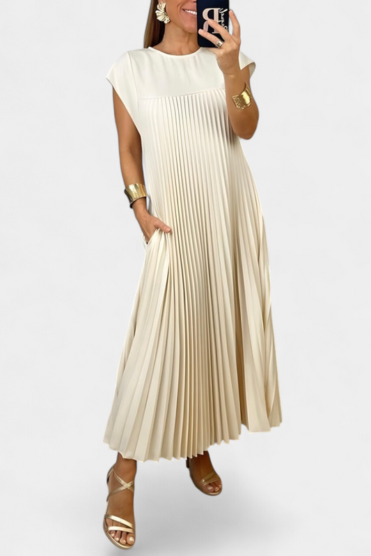 Manuela Sleeveless Pleated High-Waist Dress