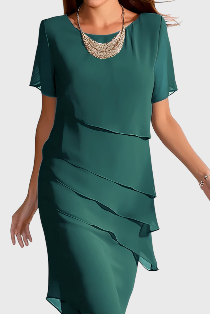 Mia Elegant Chiffon Frange Dress