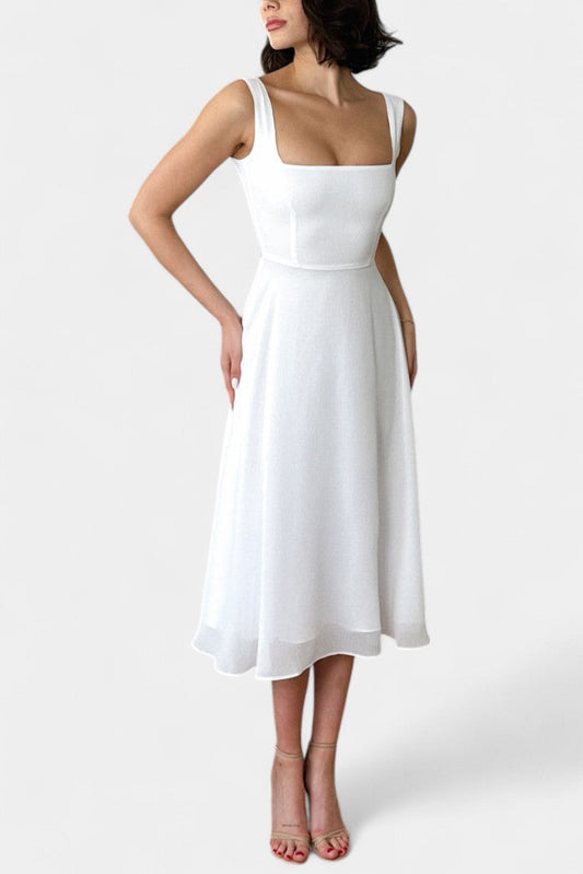 Mary Sleeveless Fit and Flare A-Line Midi Dress