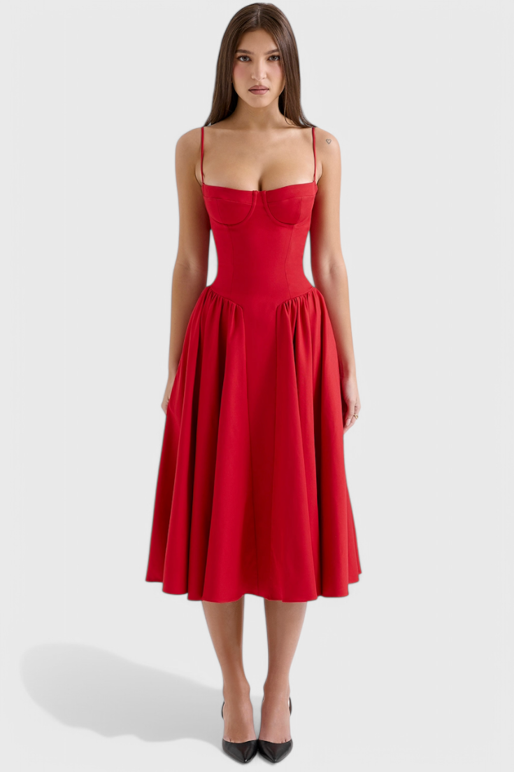 Felicity Sleeveless Corset Midi Dress