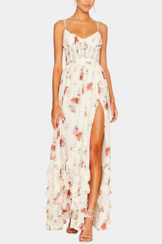 Luna Floral Corset Maxi Dress