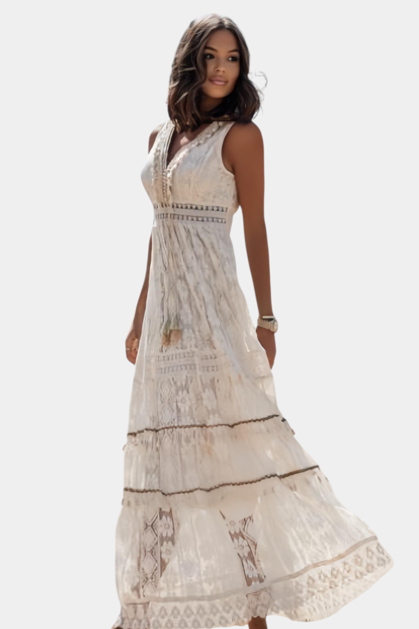 Melina Boho Lace Maxi Dress