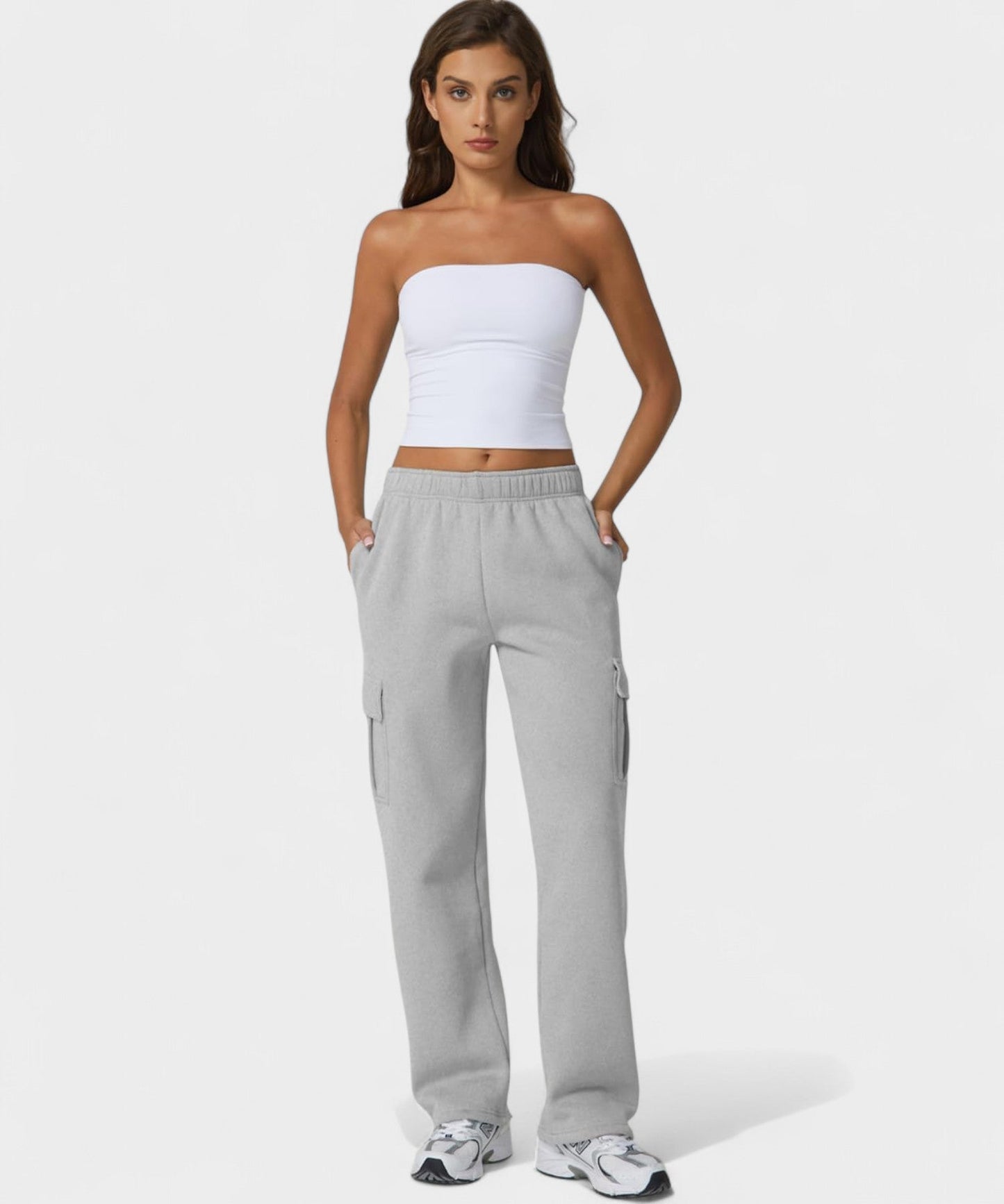 Alana | High - Waist Fleece Cargo Sweatpants - Lora Toronto