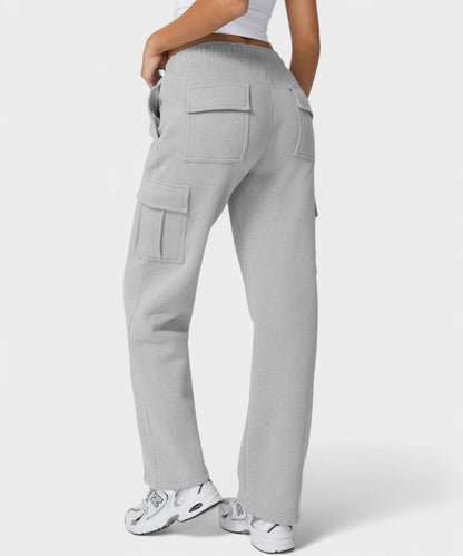 Alana | High - Waist Fleece Cargo Sweatpants - Lora Toronto